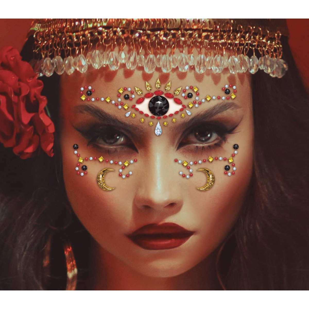 Trucco decorazioni adesive viso cartomante |Guir_326