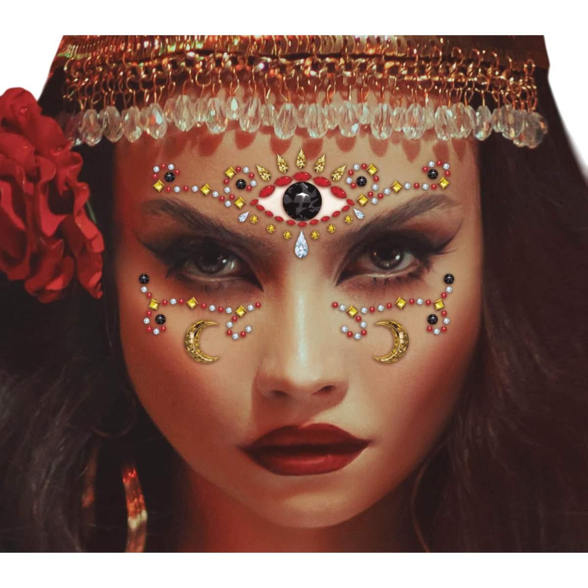 Trucco decorazioni adesive viso cartomante