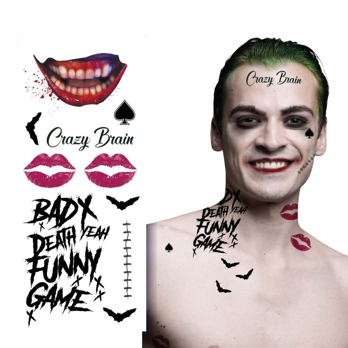 Tatuaggi viso rimovibili joker