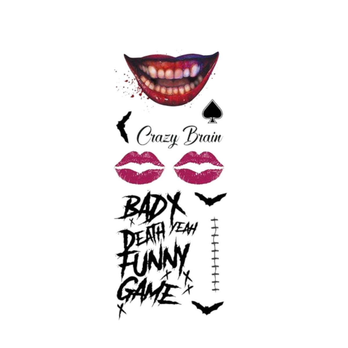Tatuaggi viso rimovibili joker