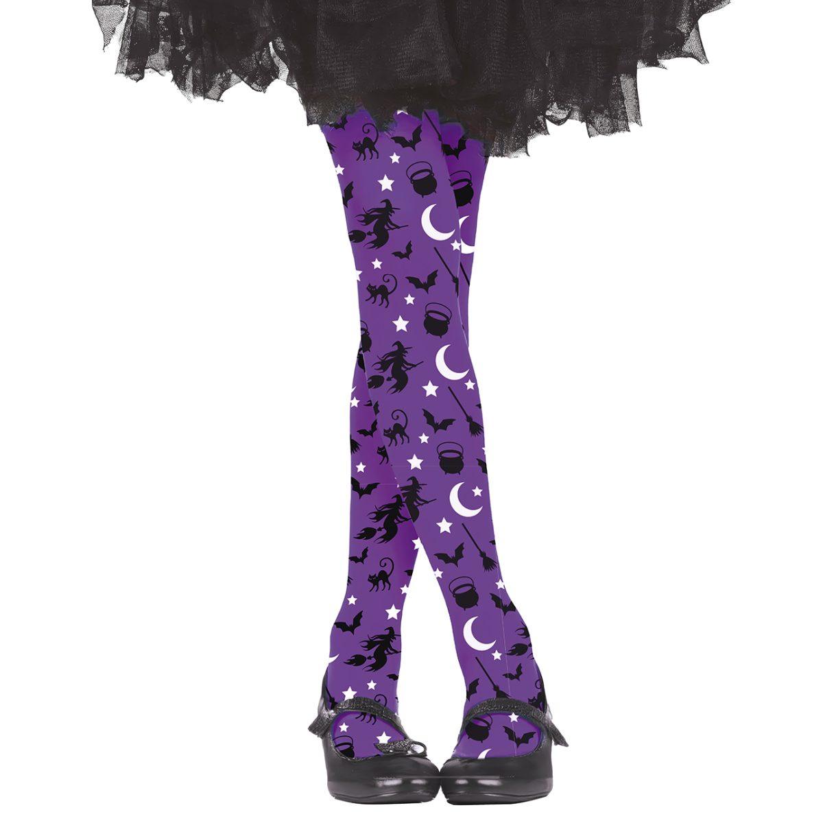 Collant streghetta viola disegni