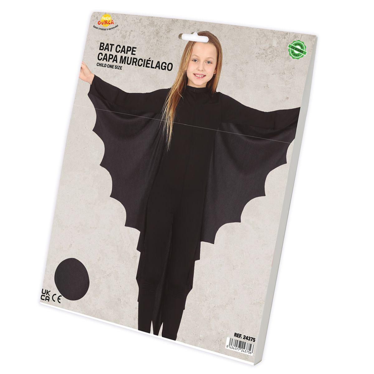 Mantello pipistrello nero bambina