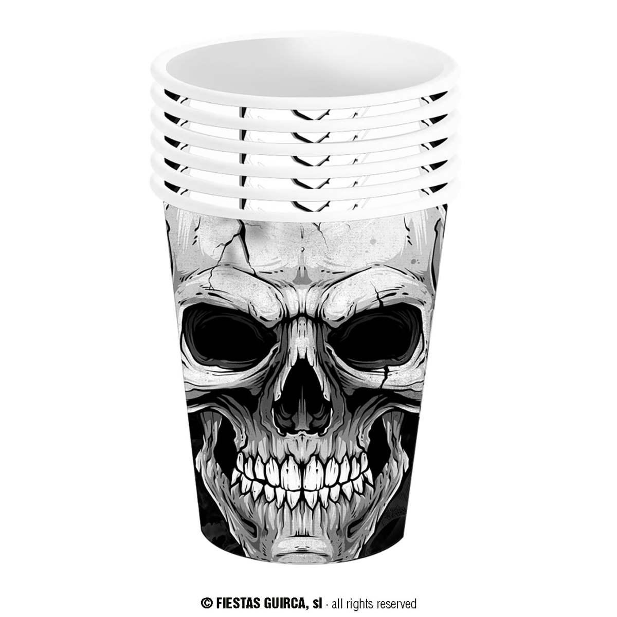 Bicchiere halloween carta teschio Set 6 pz 240 ml