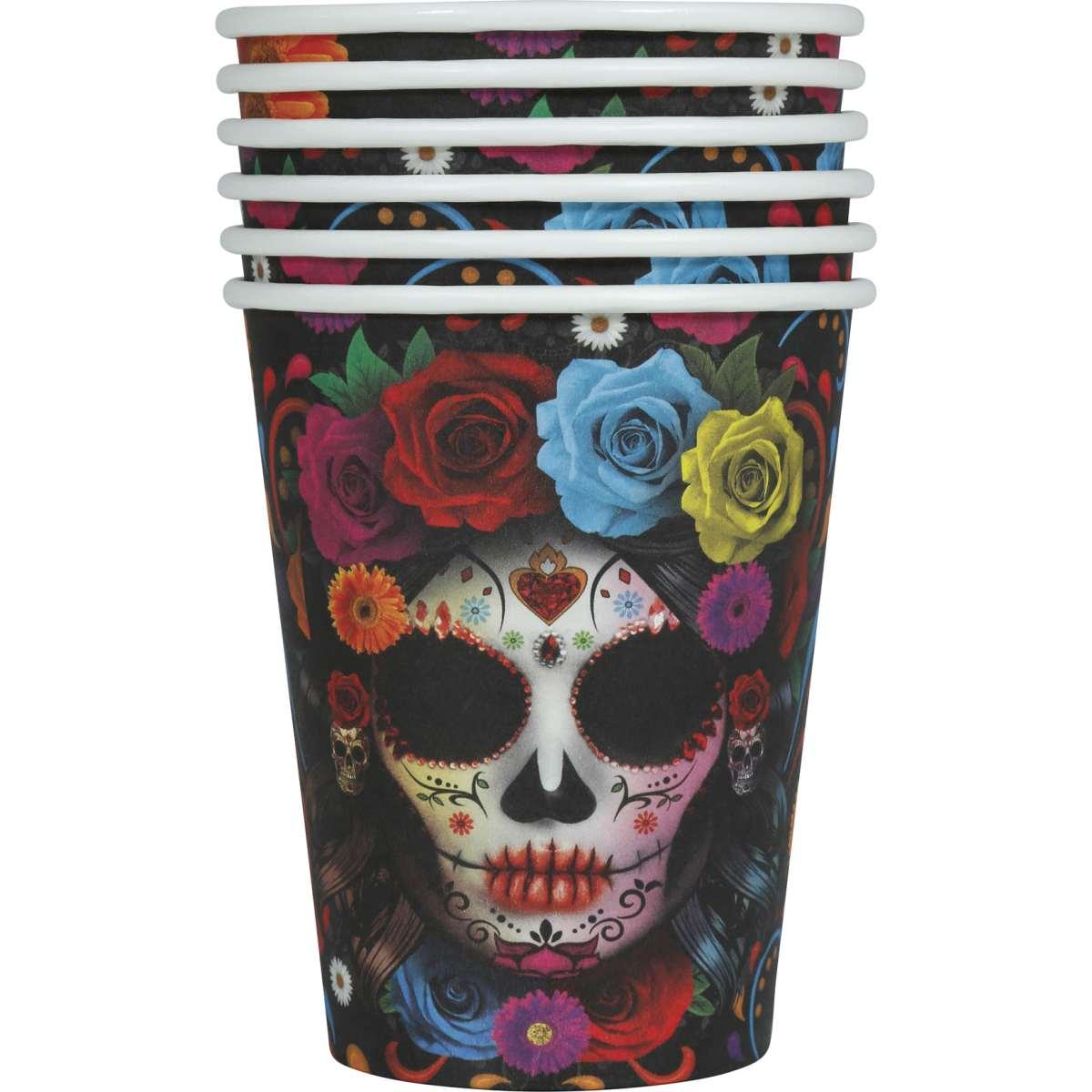 Bicchiere halloween carta catrina Set 6 pz 240 ml