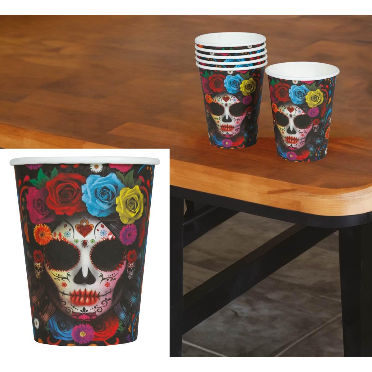 Bicchiere halloween carta catrina Set 6 pz 240 ml