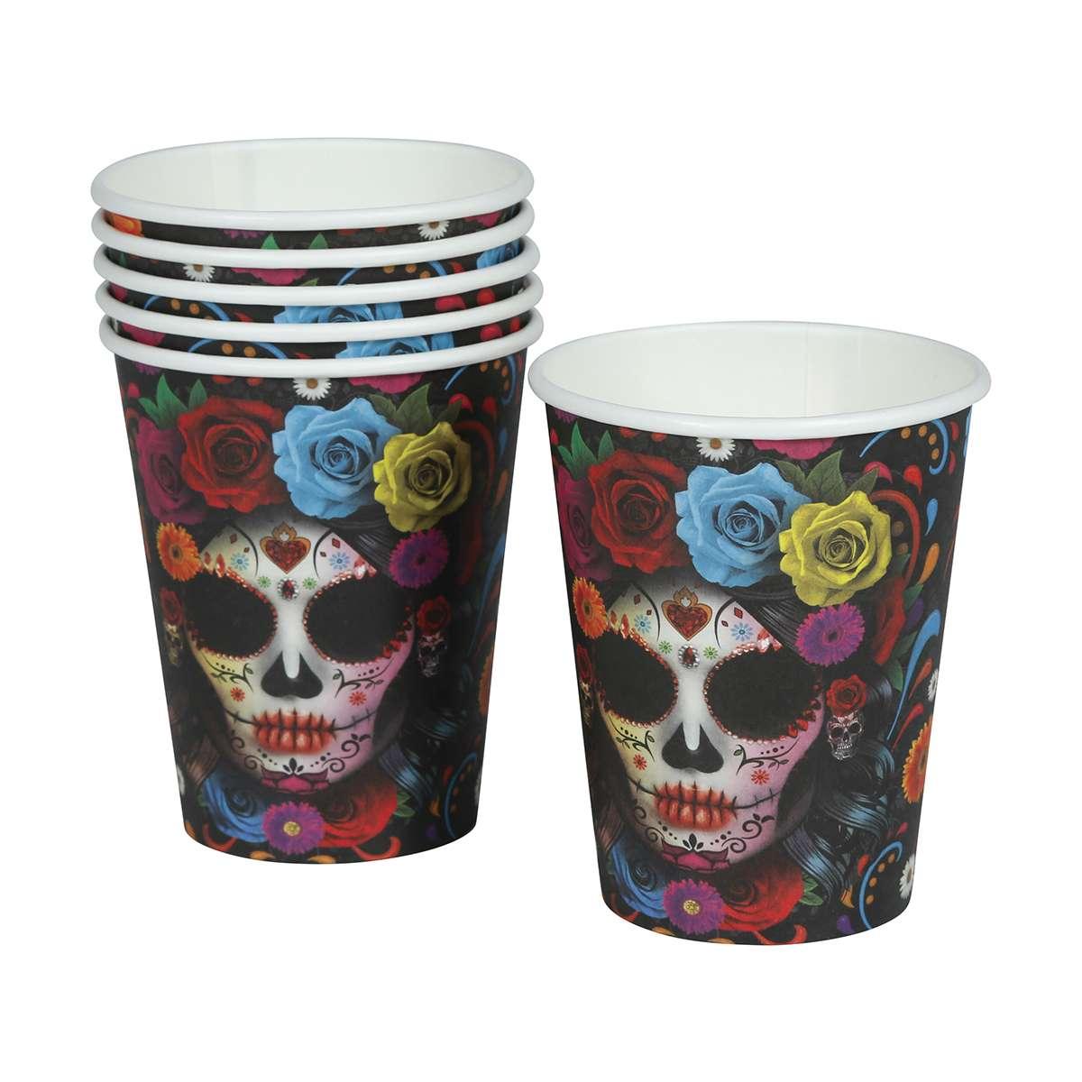 Bicchiere halloween carta catrina Set 6 pz 240 ml
