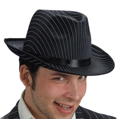 Cappello Borsalino Gangster Gessato Raso Nero |Carnival Toys