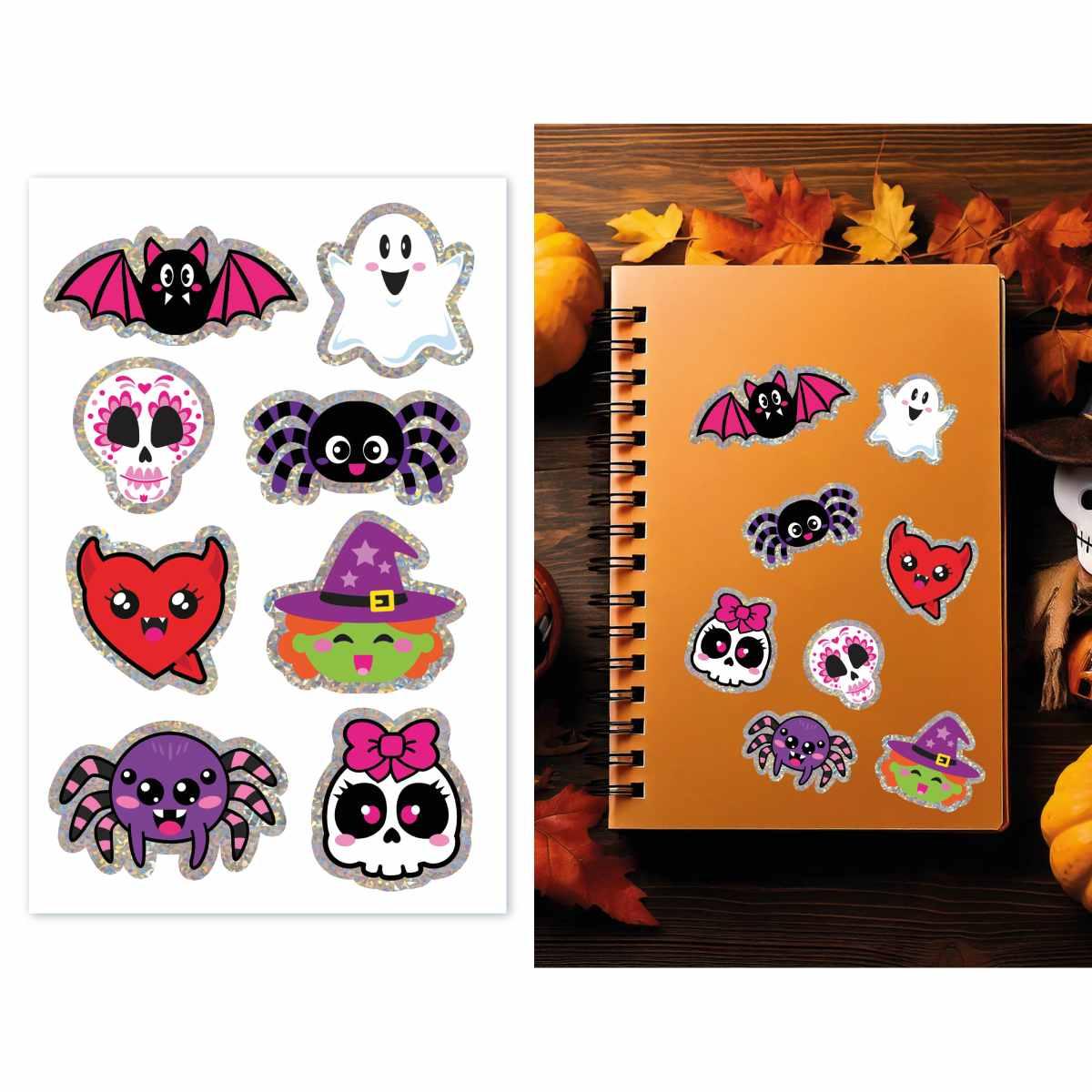 Stickers halloween zucche olografiche Set 8 pz |Guir_192