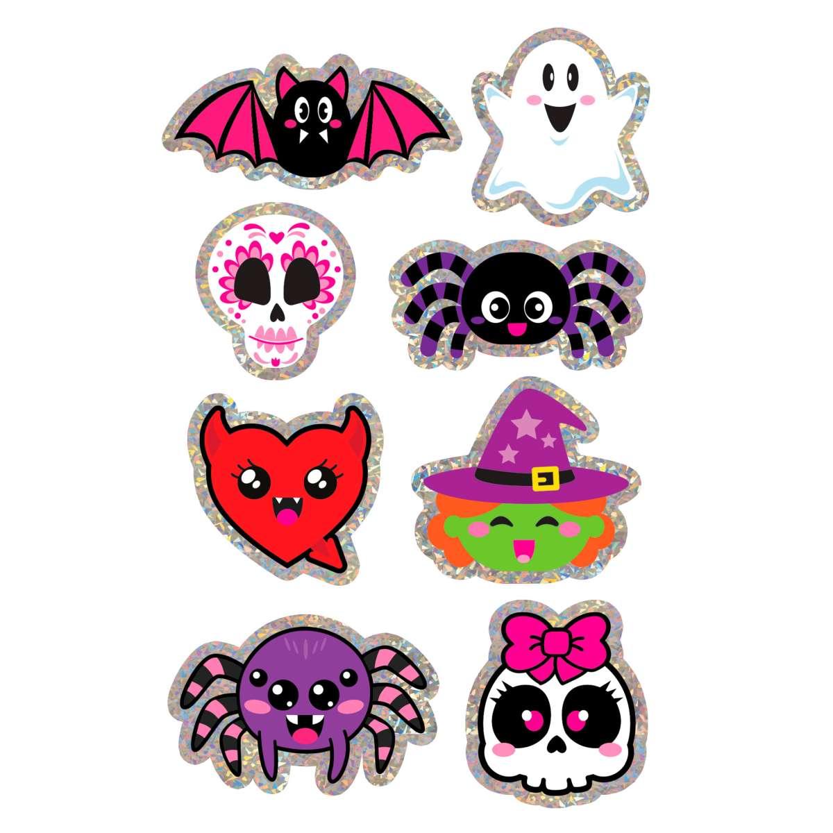 Stickers halloween zucche olografiche Set 8 pz |Guir_192