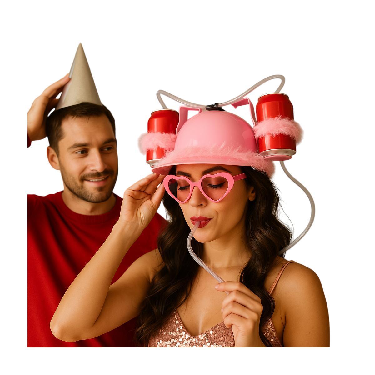 Casco portabibite marabout rosa