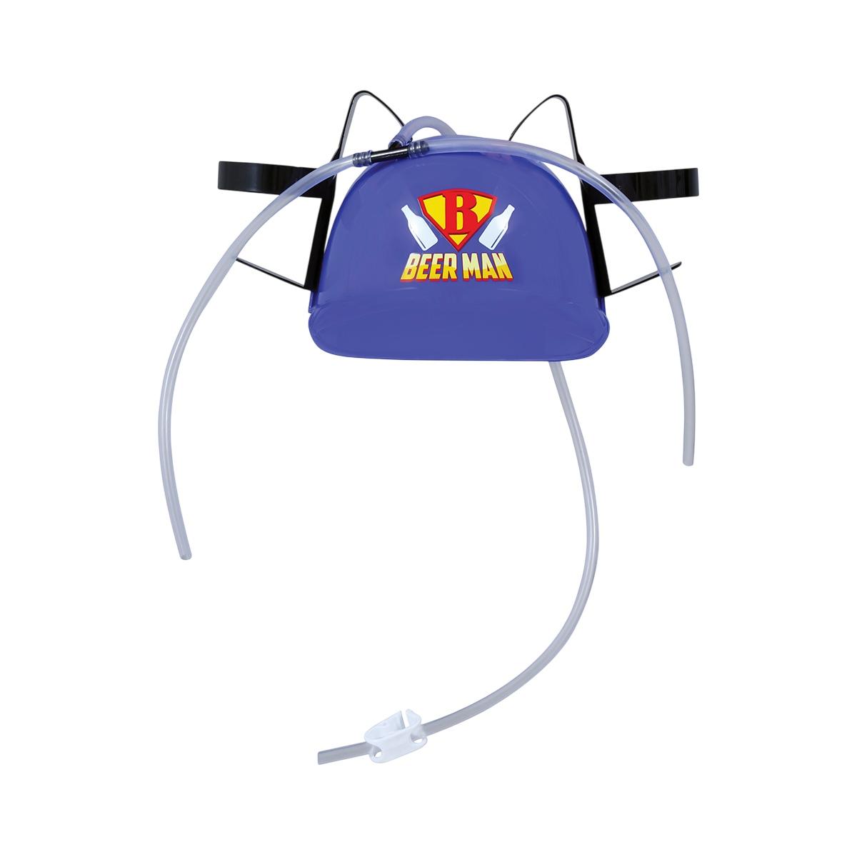 Casco portabibite blu beer man