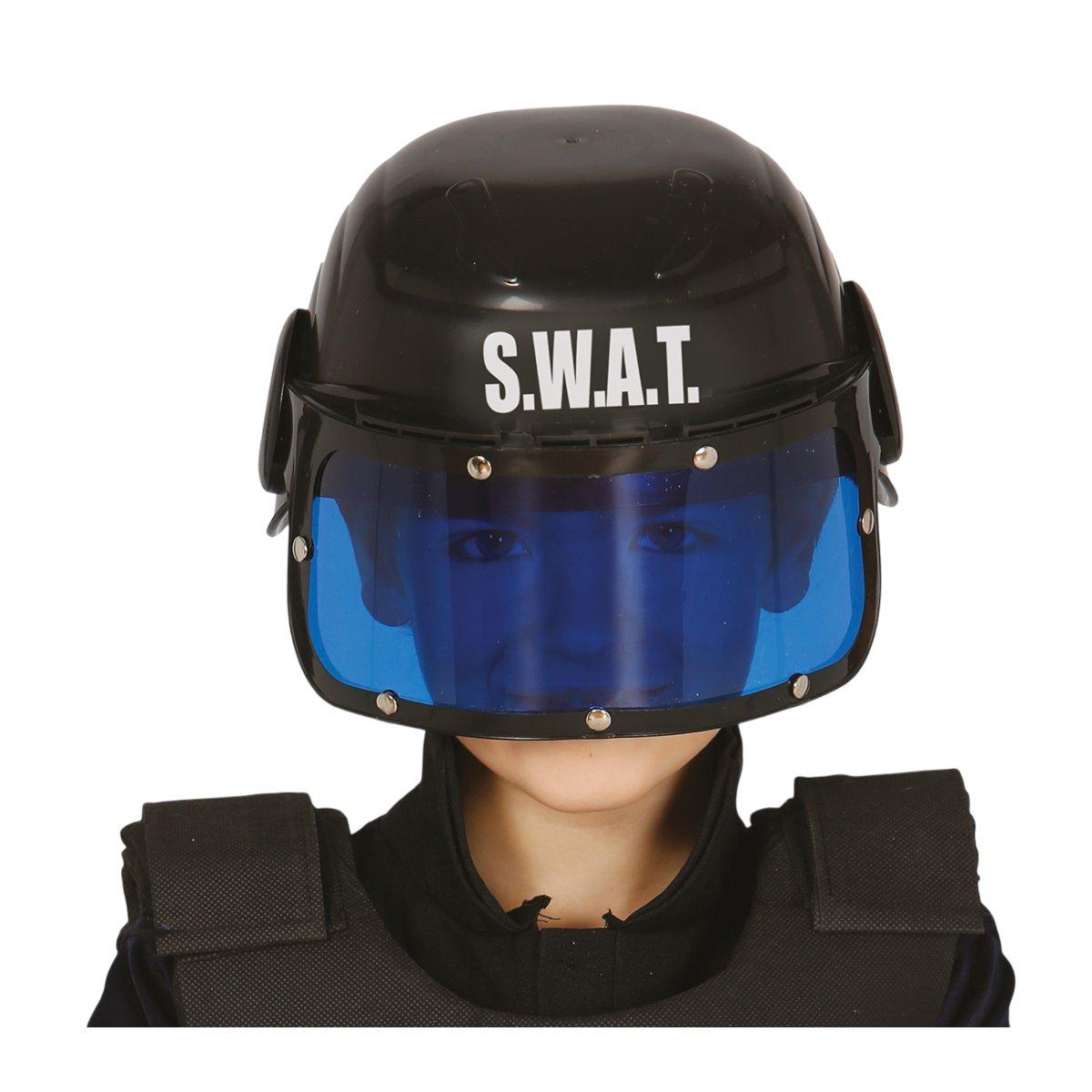 Casco poliziotto baby nero visiera colorata modello s