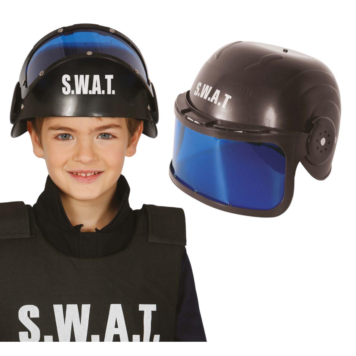 Casco poliziotto baby nero visiera colorata modello s