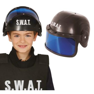 Casco poliziotto baby nero visiera colorata modello s