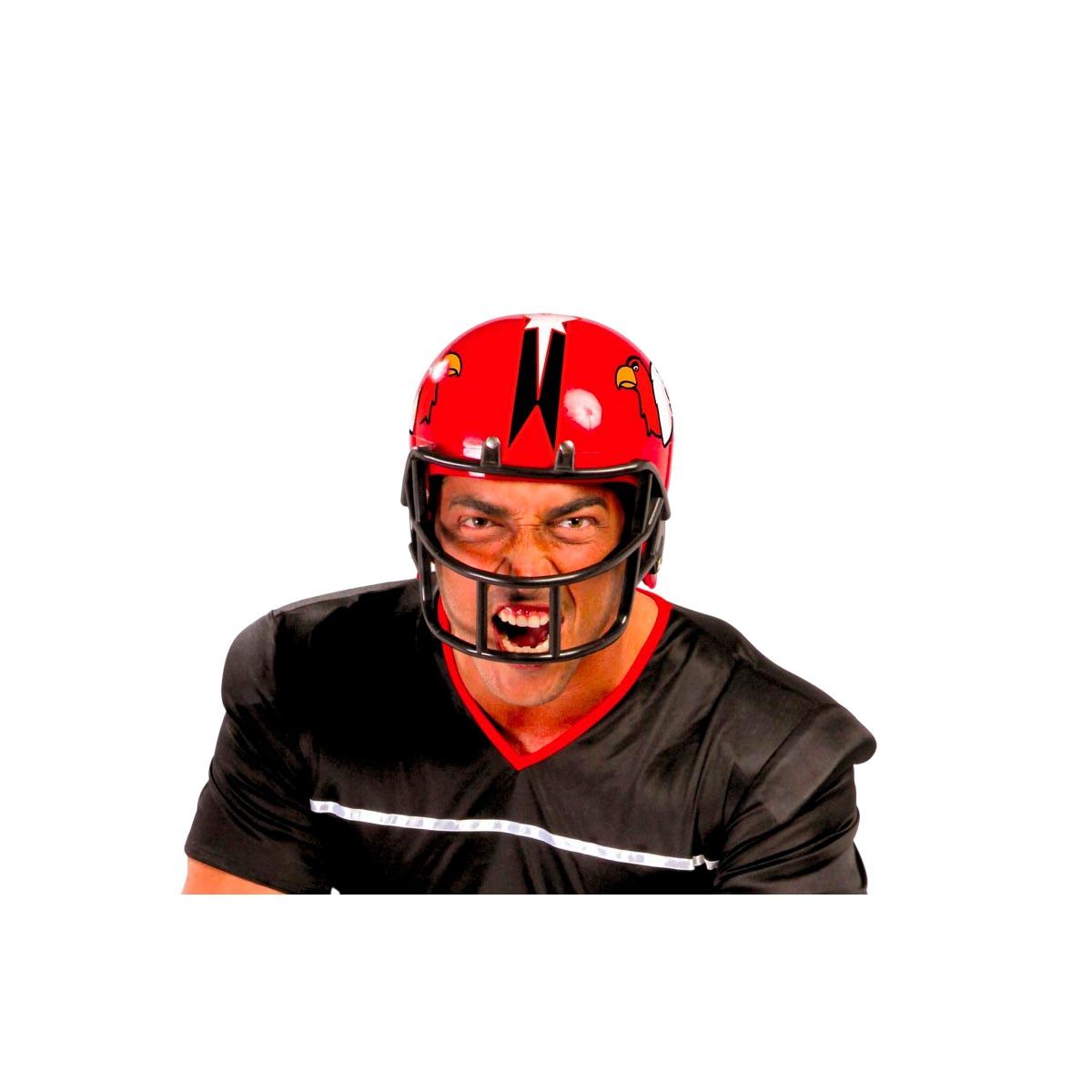 Casco giocatore football americano rosso