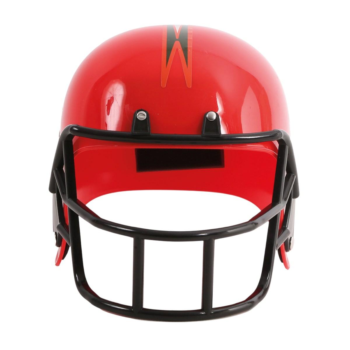 Casco giocatore football americano rosso