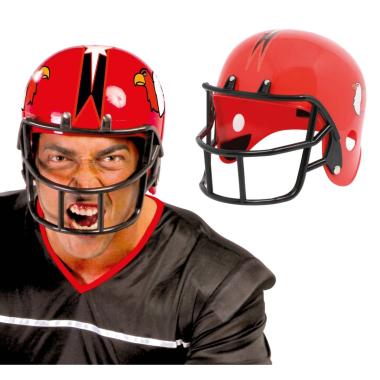 Casco giocatore football americano rosso