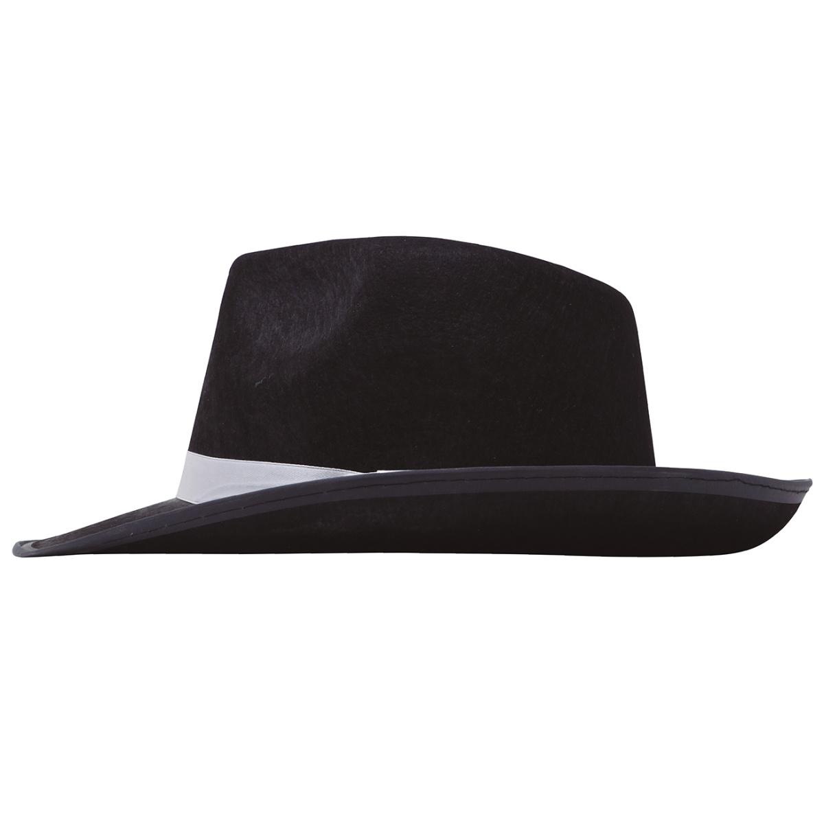 Cappello borsalino gangster nero fascia bianca