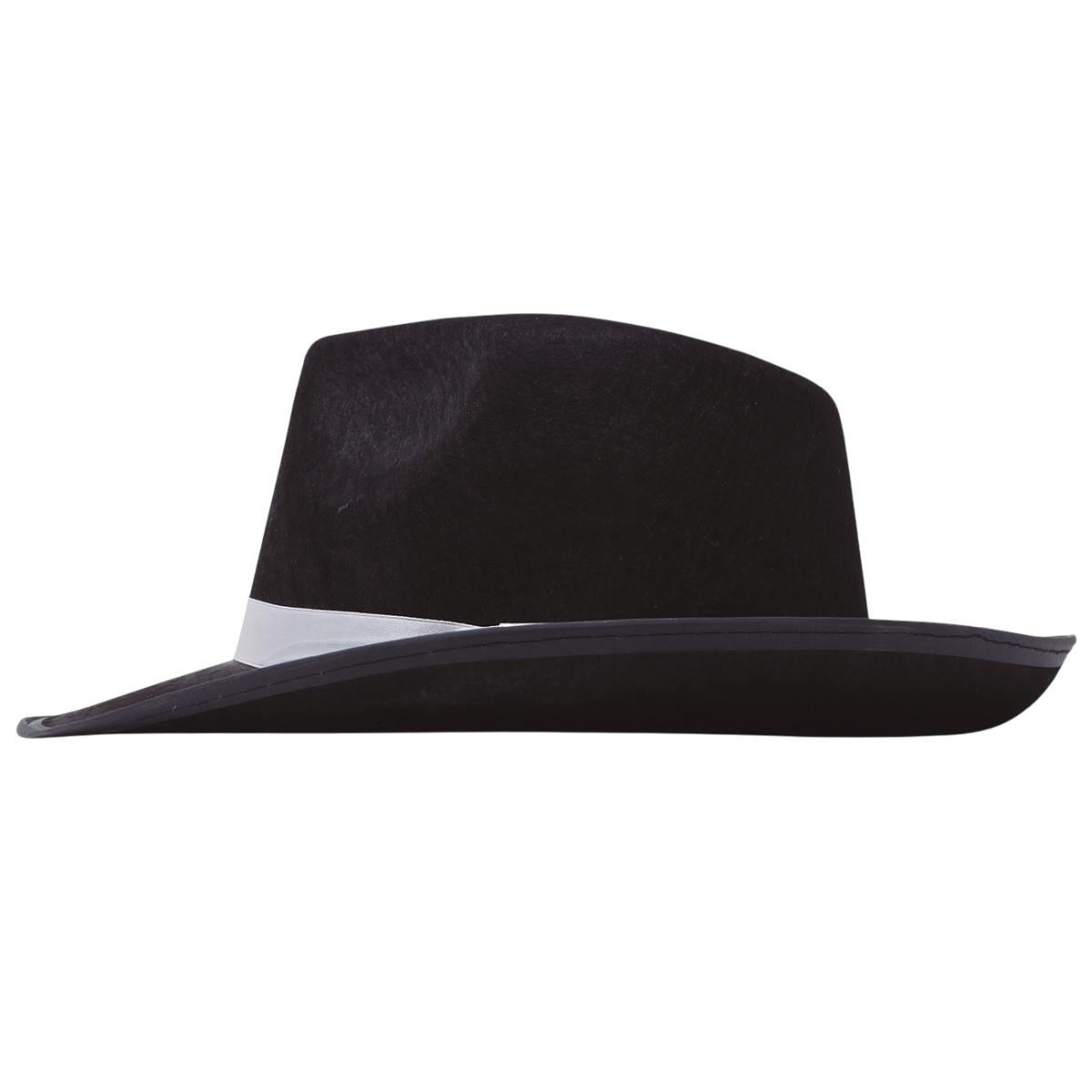 Cappello borsalino gangster nero fascia bianca