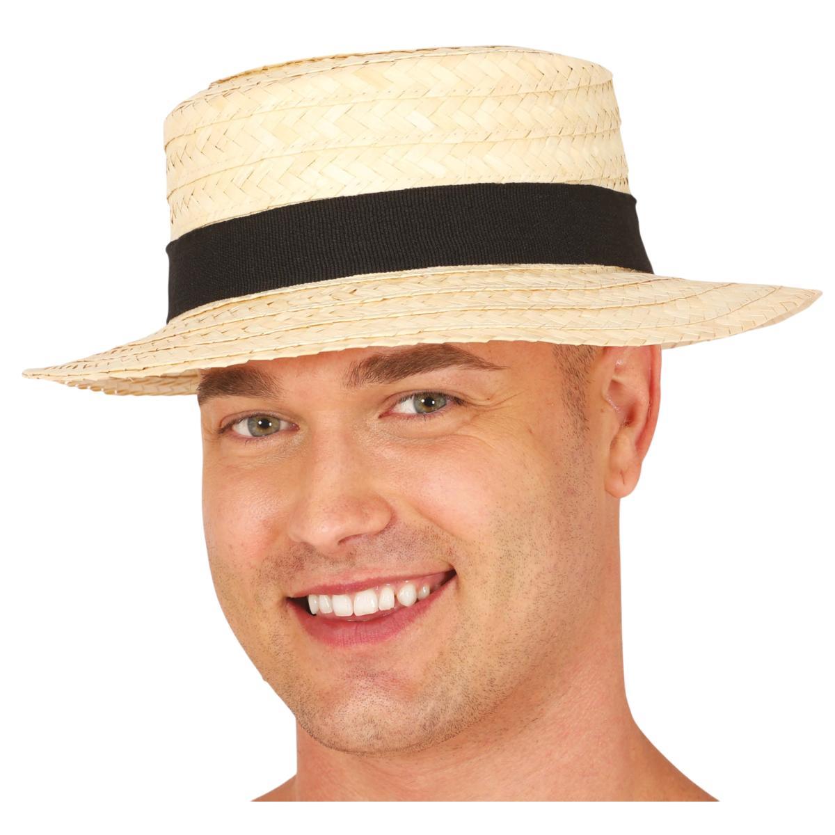 Cappello gondoliere paglia fascia nero