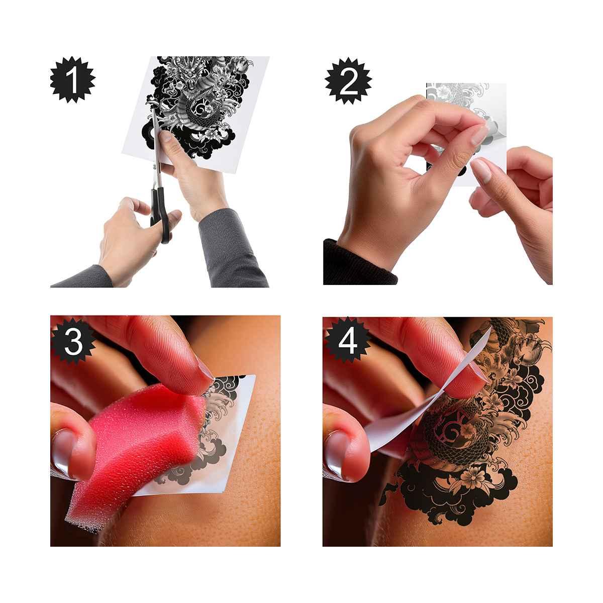 Tatuaggi rimovibili corpo drago