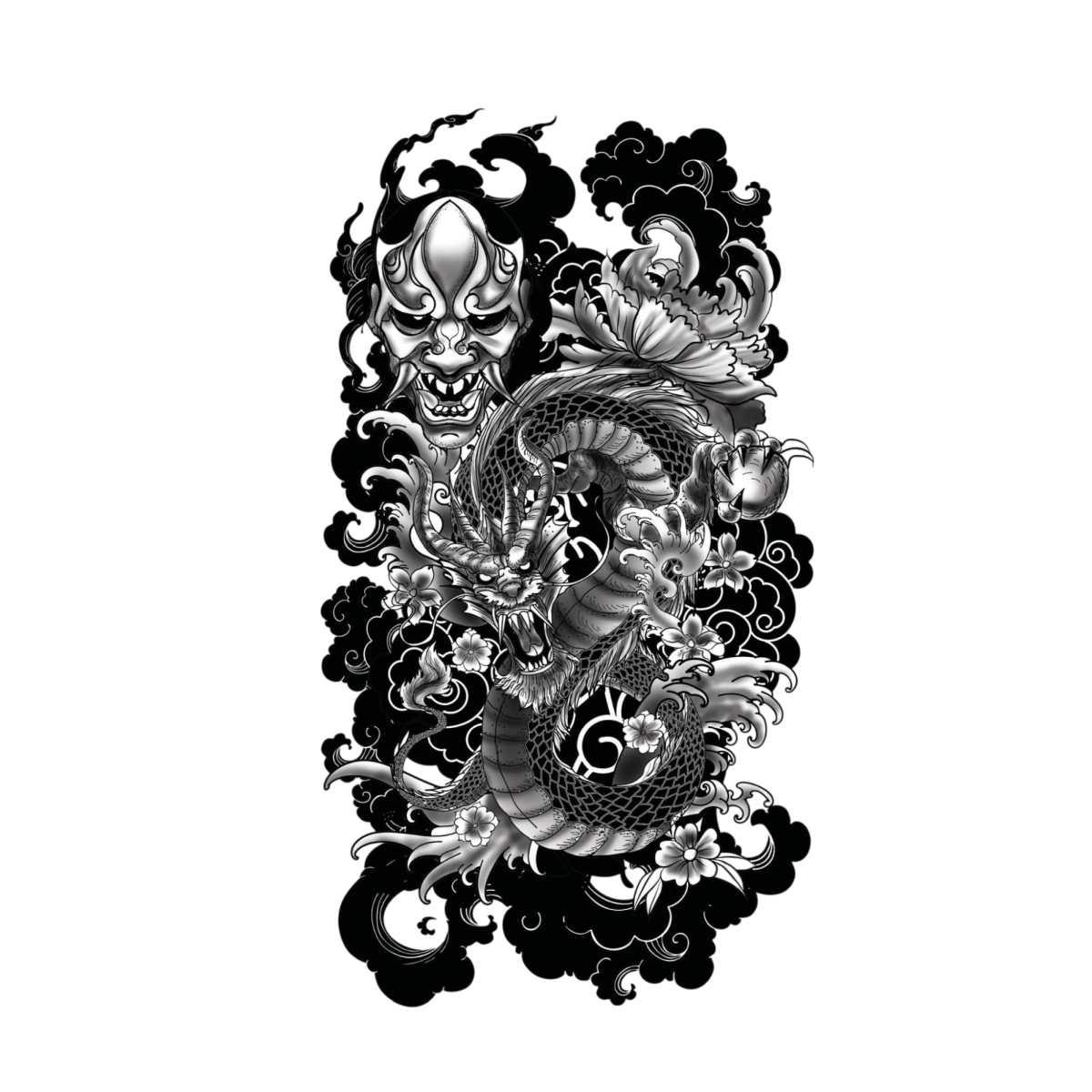 Tatuaggi rimovibili corpo drago