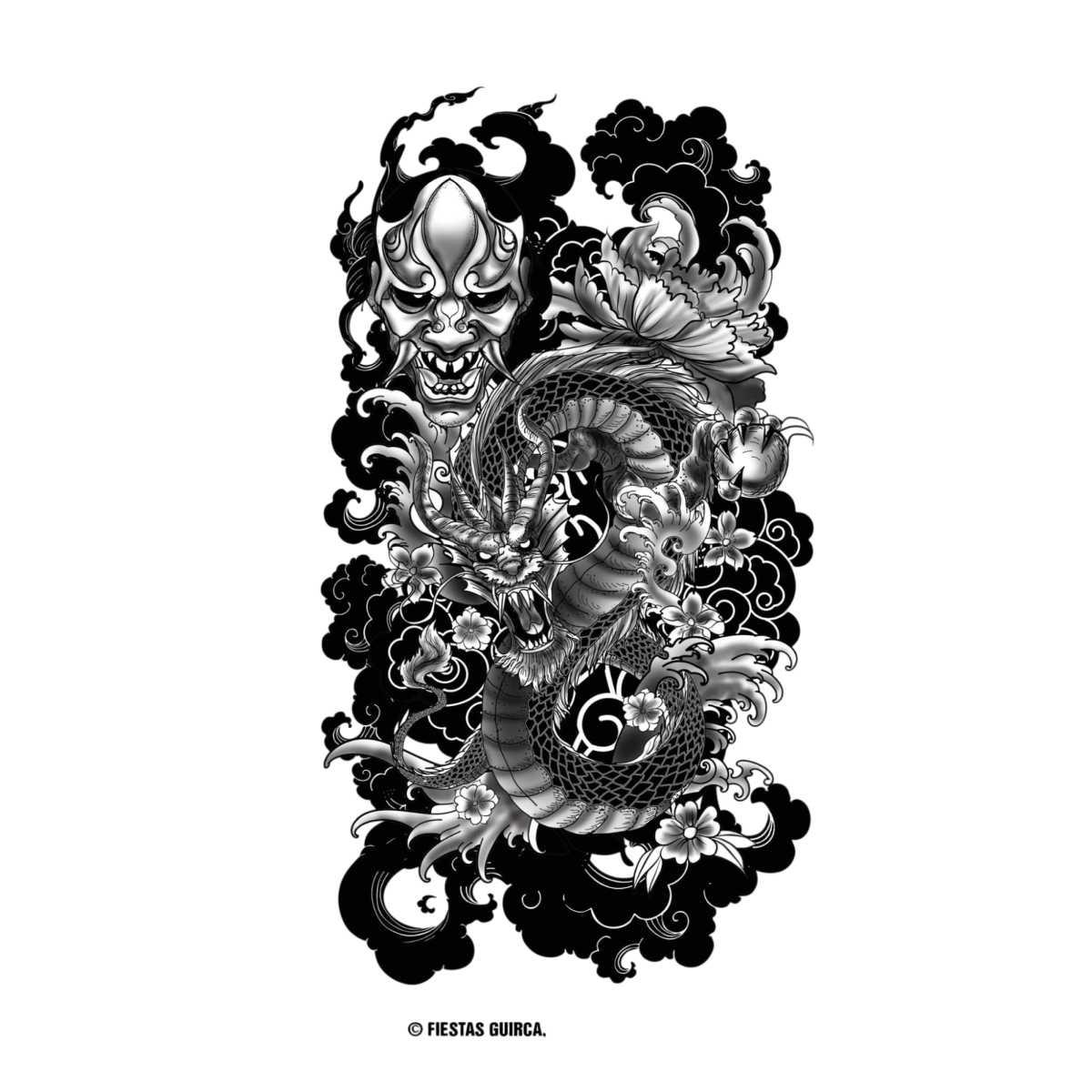 Tatuaggi rimovibili corpo drago