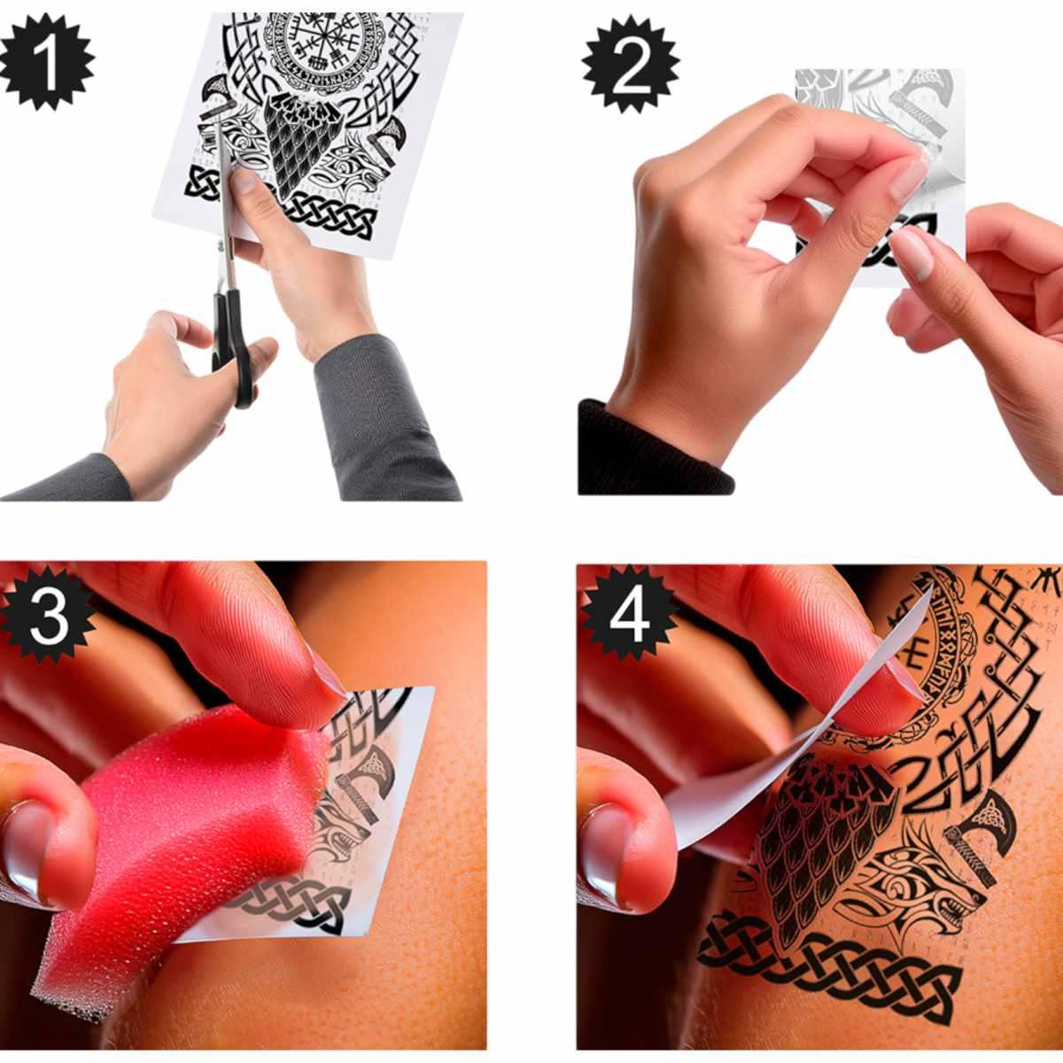 Tatuaggi rimovibili corpo vichingo