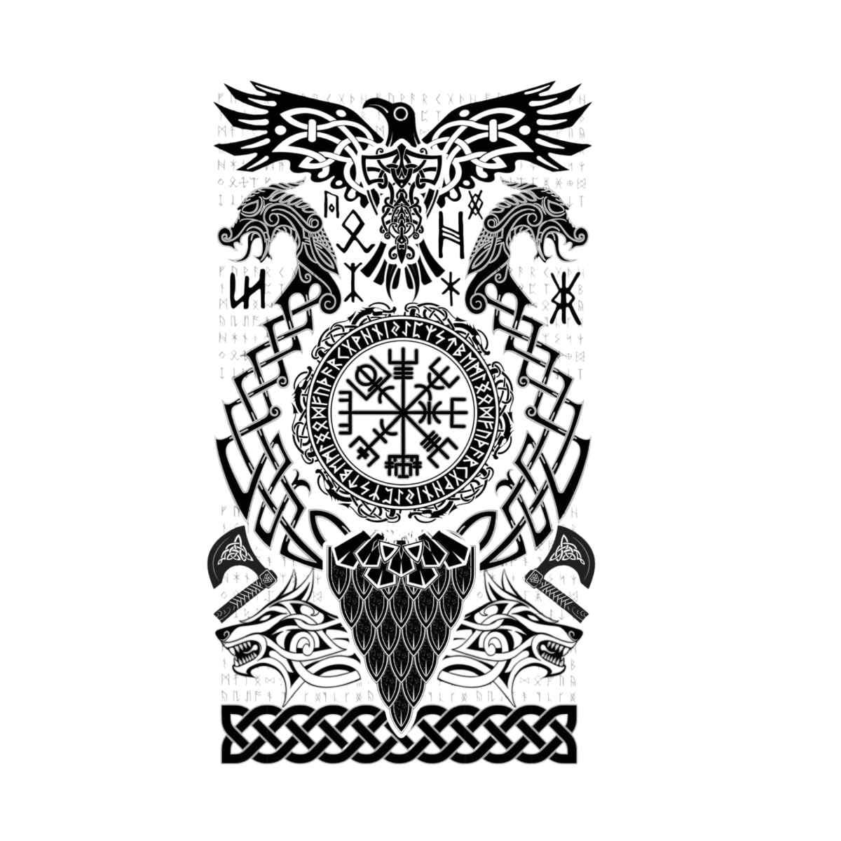 Tatuaggi rimovibili corpo vichingo