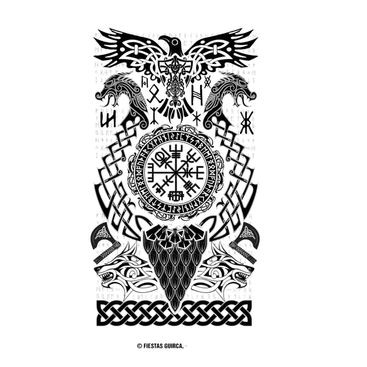 Tatuaggi rimovibili corpo vichingo