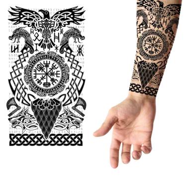 Tatuaggi rimovibili corpo vichingo