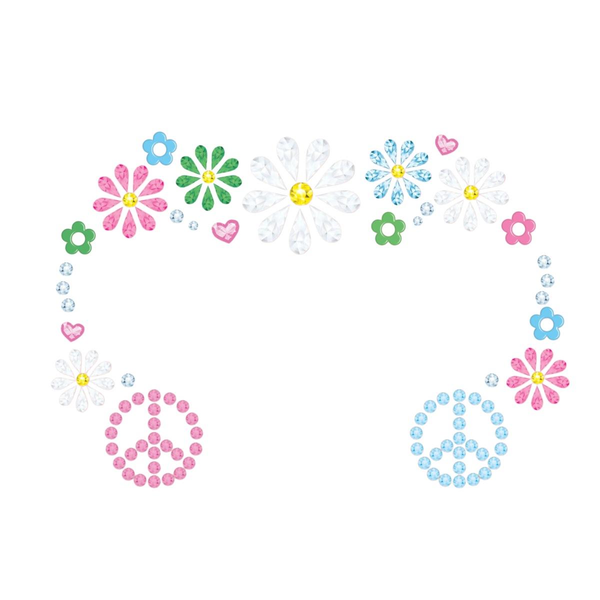 Trucco decorazioni adesive viso hippie strass