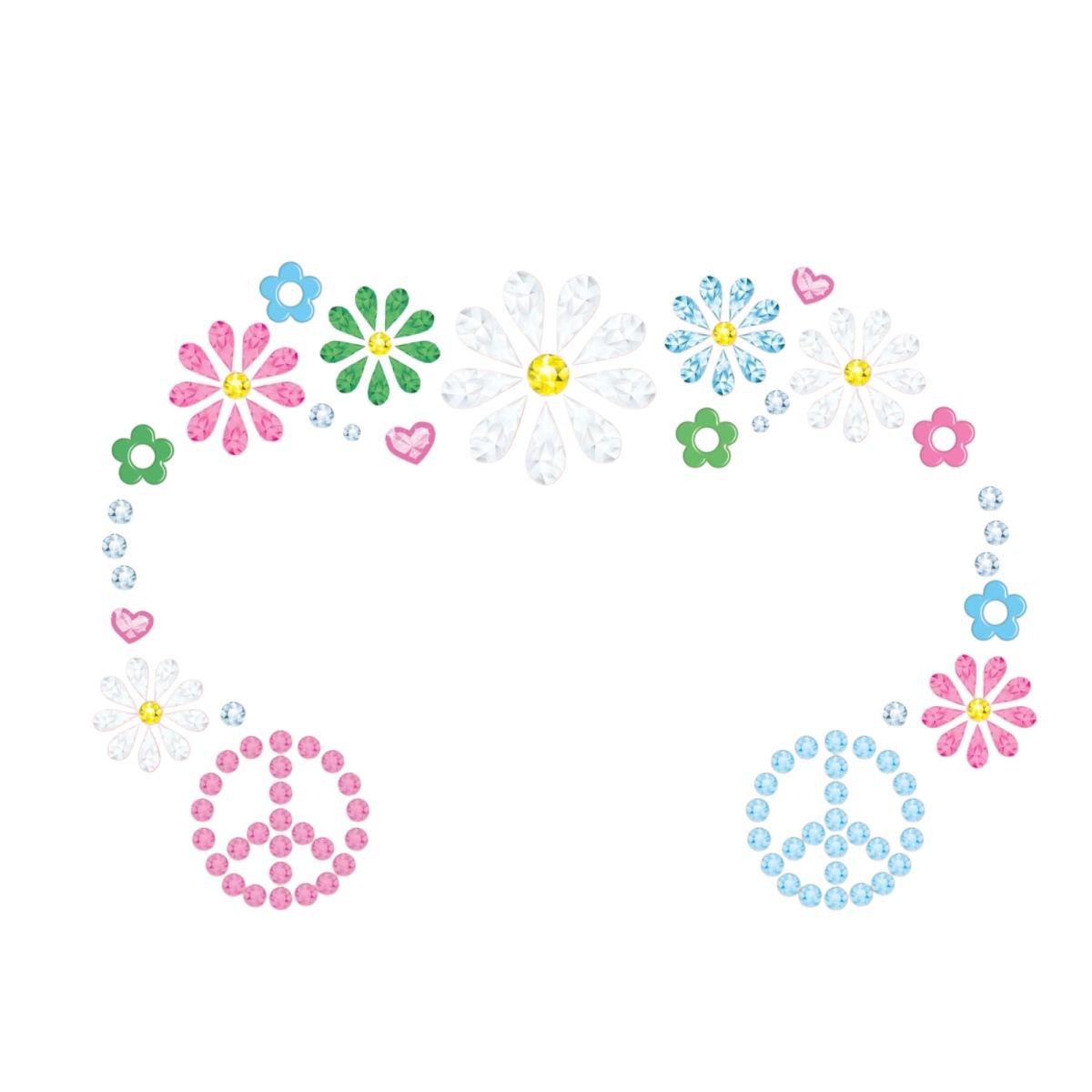 Trucco decorazioni adesive viso hippie strass