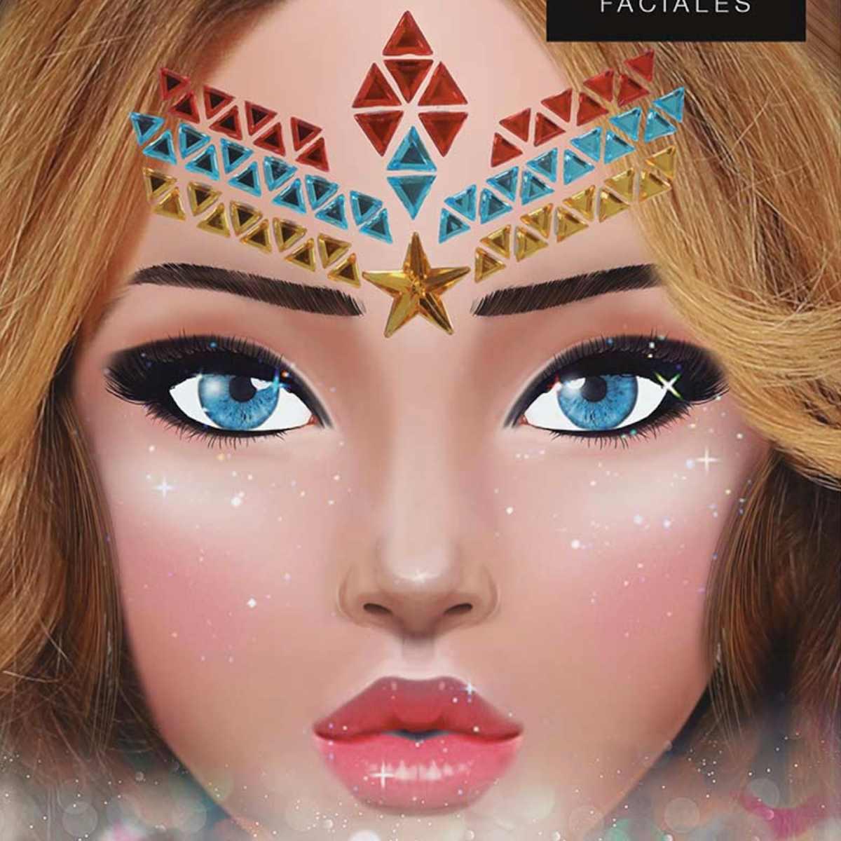 Trucco decorazioni adesive viso super eroina strass