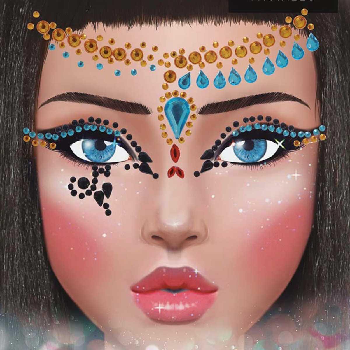 Trucco decorazioni adesive viso egitto strass