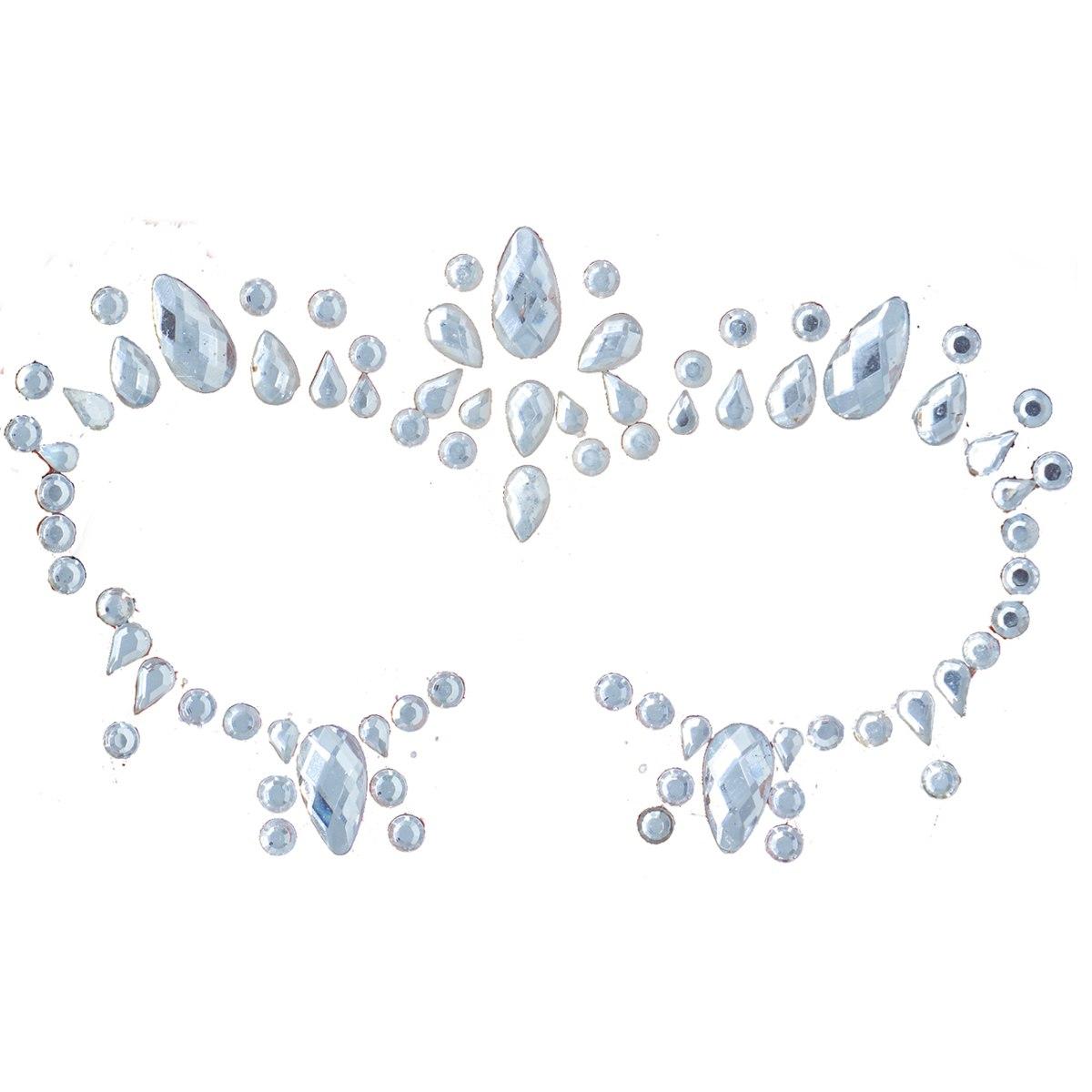 Trucco decorazioni adesive viso argento strass