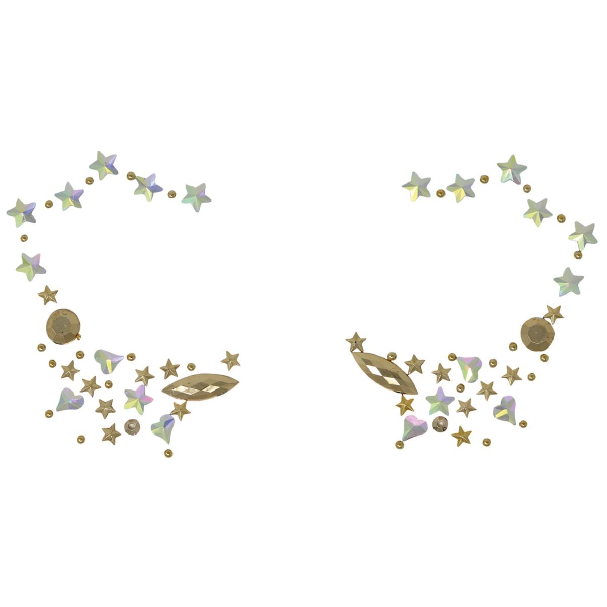 Trucco decorazioni adesive viso strass stelle argento