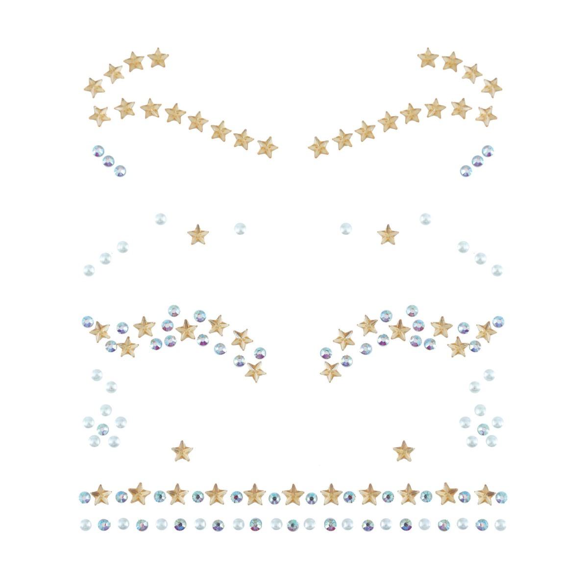 Trucco decorazioni adesive viso strass stelle argento