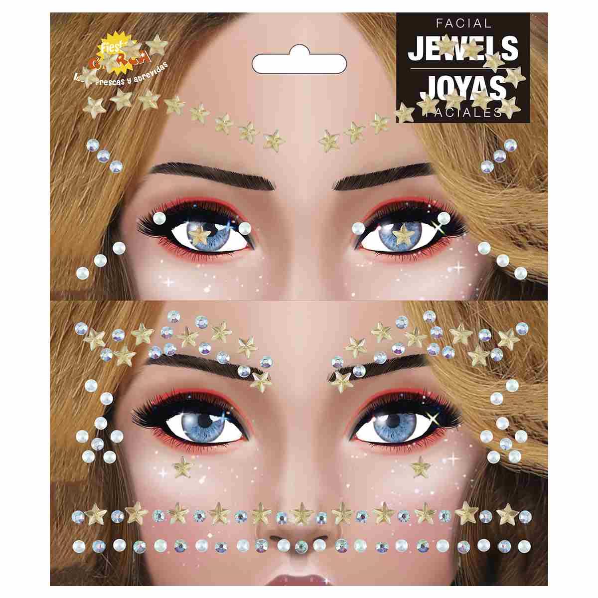 Trucco decorazioni adesive viso strass stelle argento