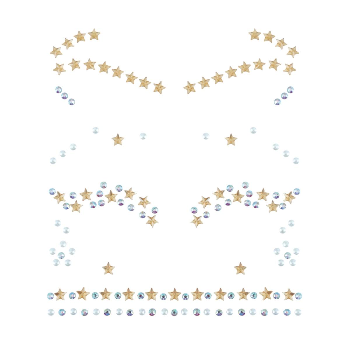 Trucco decorazioni adesive viso strass stelle argento