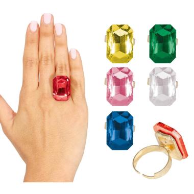 Anello pvc pietra colorata 6 colori