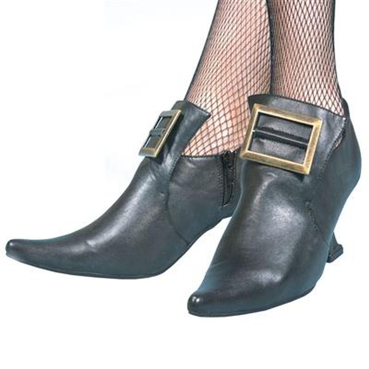 Scarpe strega nere similpelle fibbia