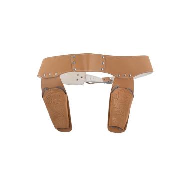 Cinturone cowboy fondina 2 posti similpelle beige Incluso: cinturone.