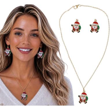 Collana natale babbo orecchini metallo