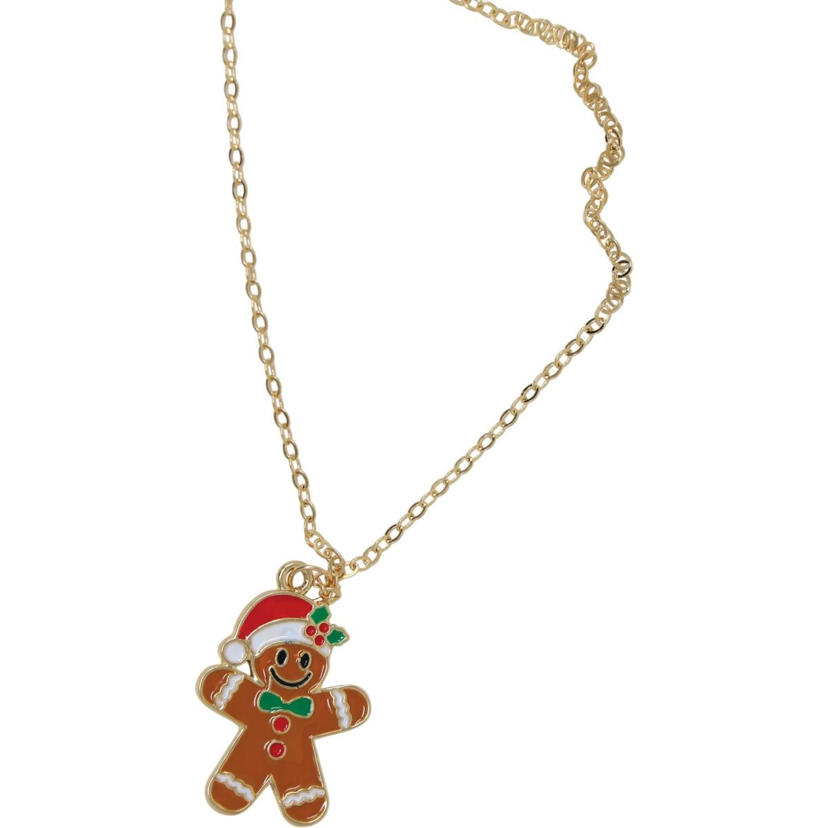 Collana natale biscotto pan zenzero orecchini metallo