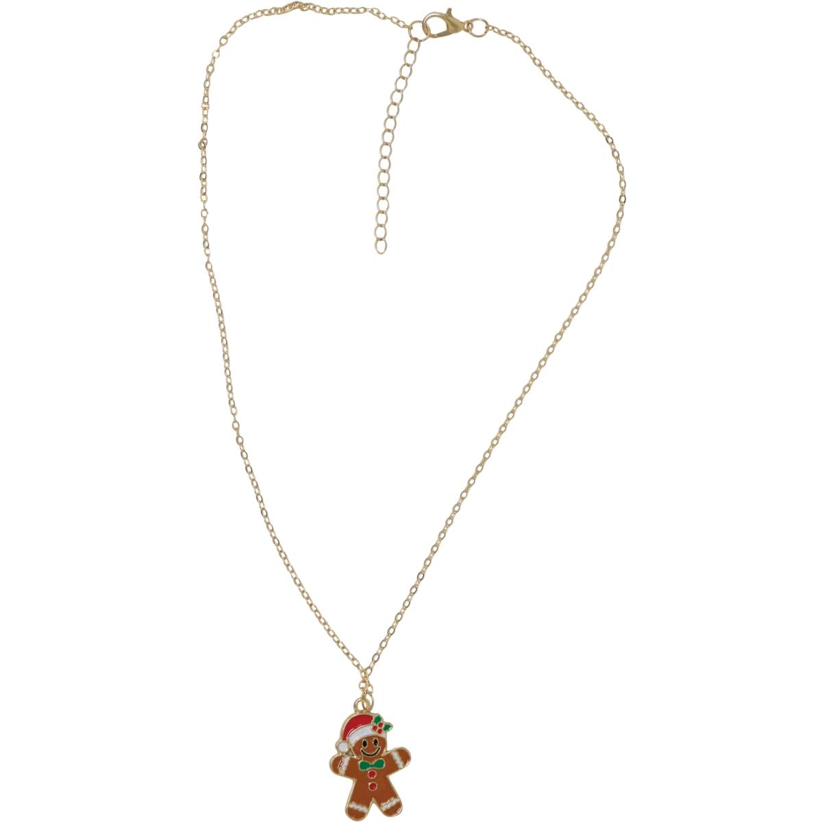 Collana natale biscotto pan zenzero orecchini metallo
