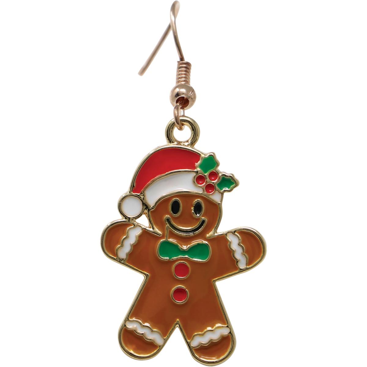 Collana natale biscotto pan zenzero orecchini metallo