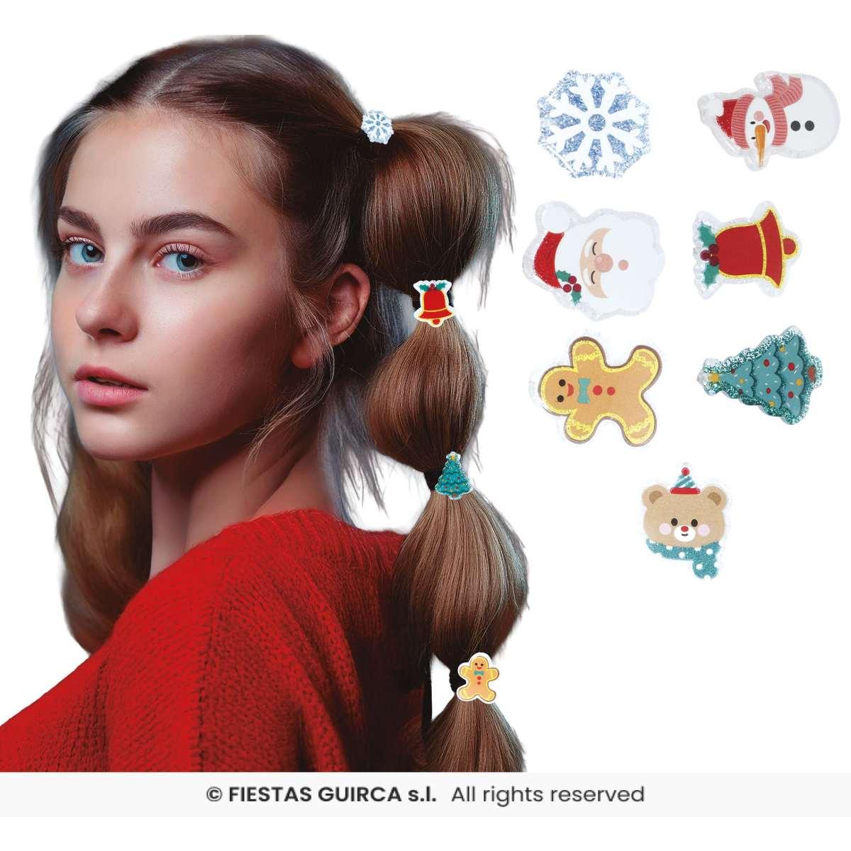 Elastici capelli soggetti natalizi pz Incluso: set 6 pz