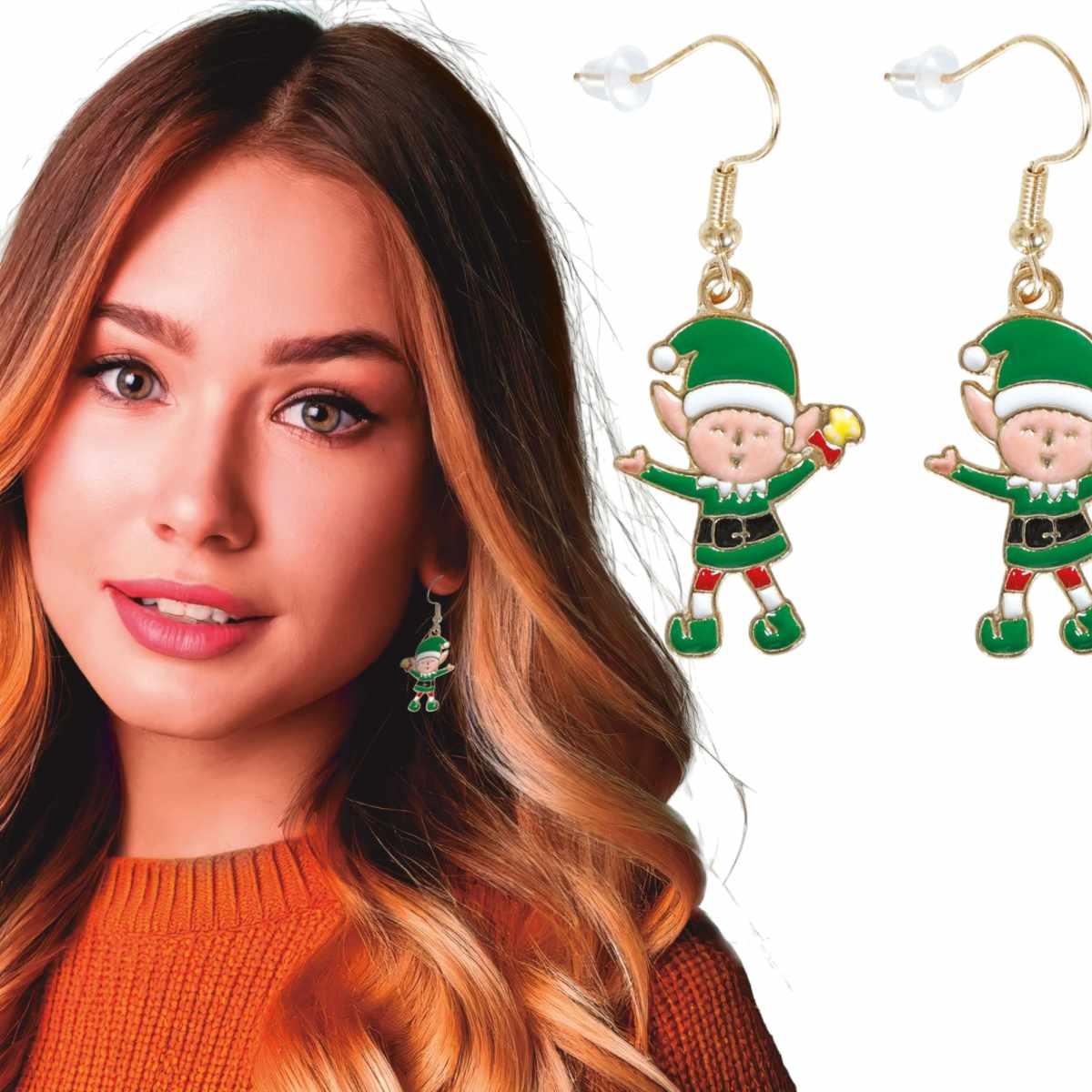 Orecchini elfi natale metallo