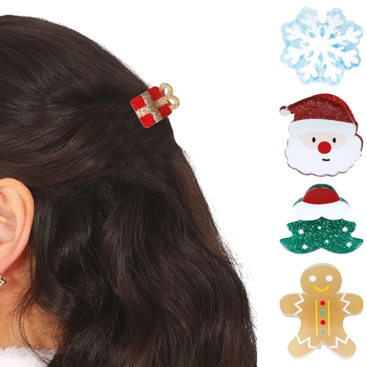 Ferma capelli mollettine soggetti natalizi pz Incluso: set 5 pz